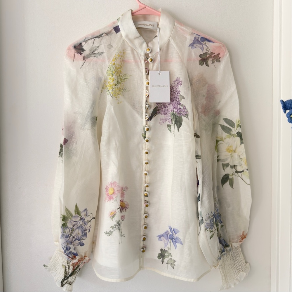 Zimmermann Natura Floral Blouse, Size 0